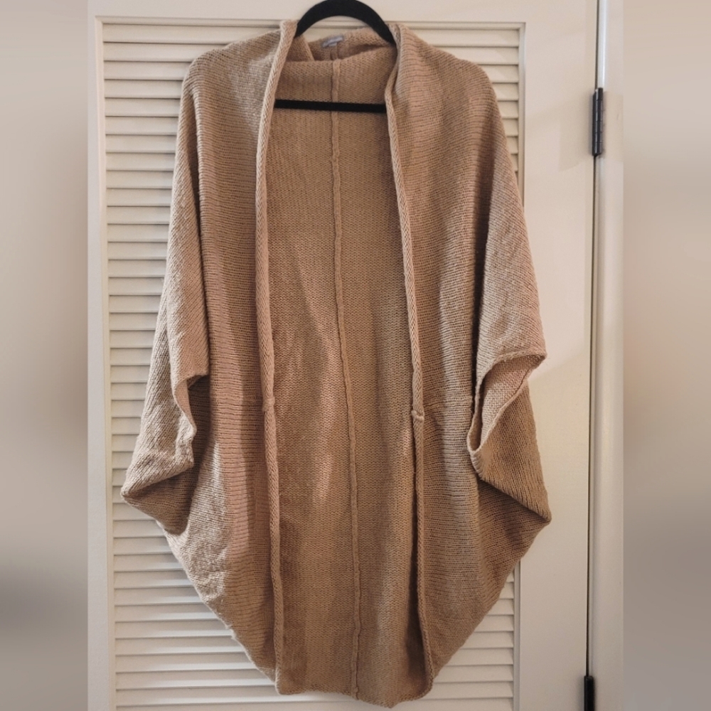 Charlotte Russe- Tan Open Knit Cardigan Sweater